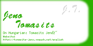 jeno tomasits business card